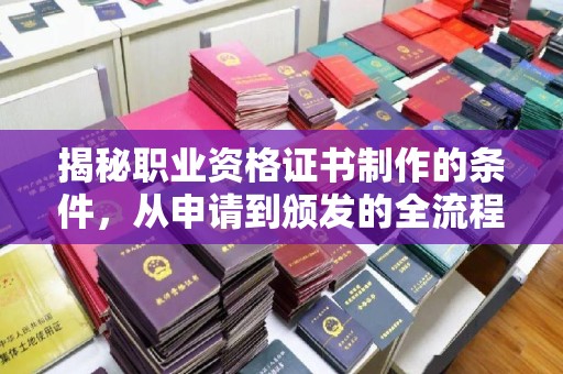 三江揭秘职业资格证书制作的条件，从申请到颁发的全流程解析
